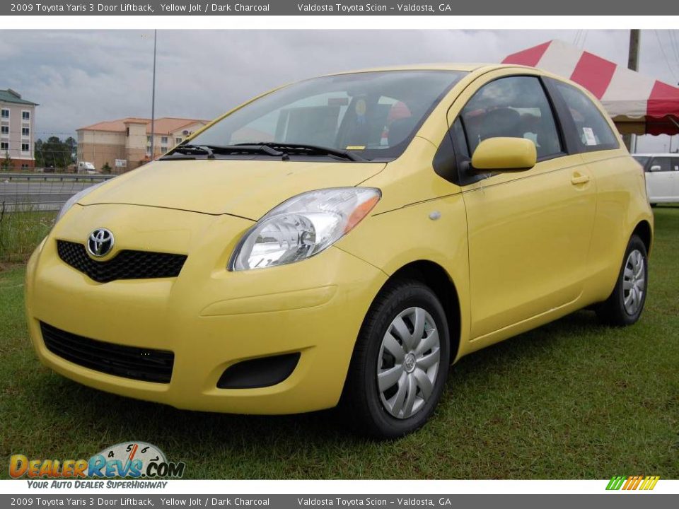 2009 Toyota Yaris 3 Door Liftback Yellow Jolt / Dark Charcoal Photo #1