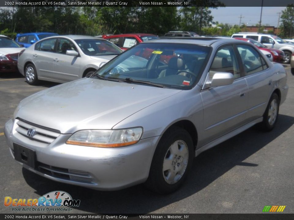 2002 Honda Accord EX V6 Sedan Satin Silver Metallic / Quartz Gray Photo #1