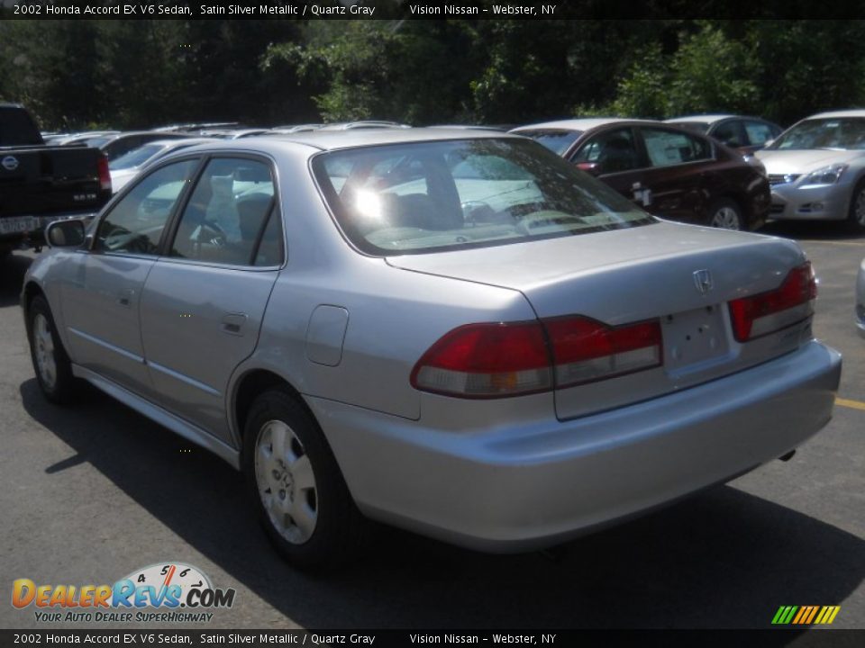 2002 Honda Accord EX V6 Sedan Satin Silver Metallic / Quartz Gray Photo #14