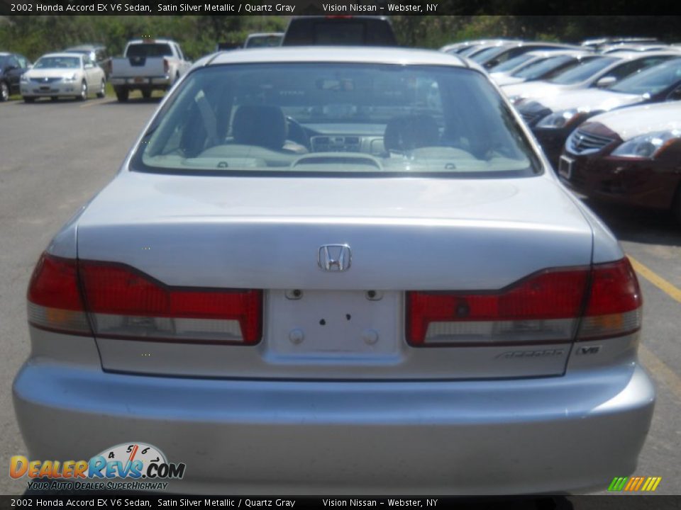 2002 Honda Accord EX V6 Sedan Satin Silver Metallic / Quartz Gray Photo #15