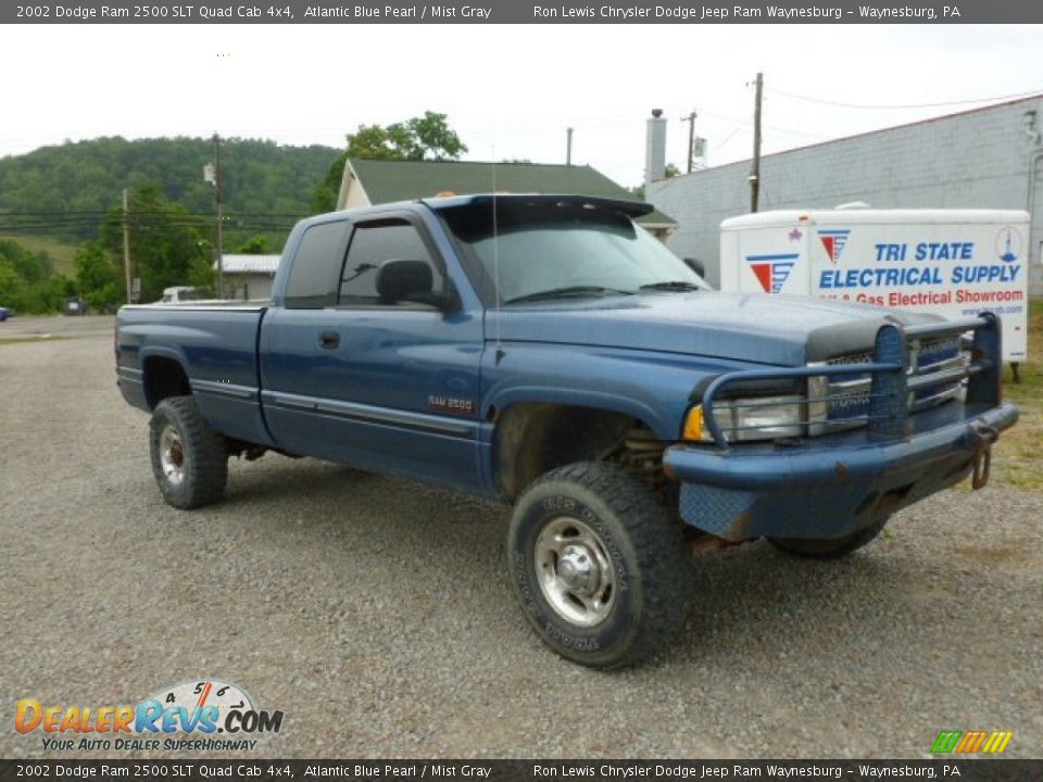 2002 Dodge Ram 2500 SLT Quad Cab 4x4 Atlantic Blue Pearl / Mist Gray Photo #3