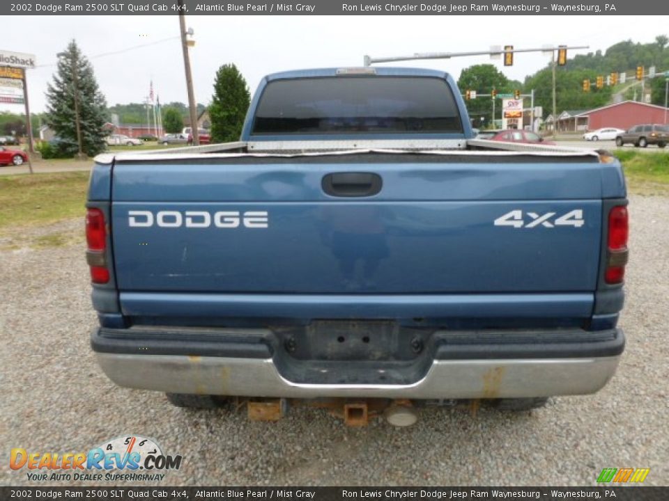 2002 Dodge Ram 2500 SLT Quad Cab 4x4 Atlantic Blue Pearl / Mist Gray Photo #6