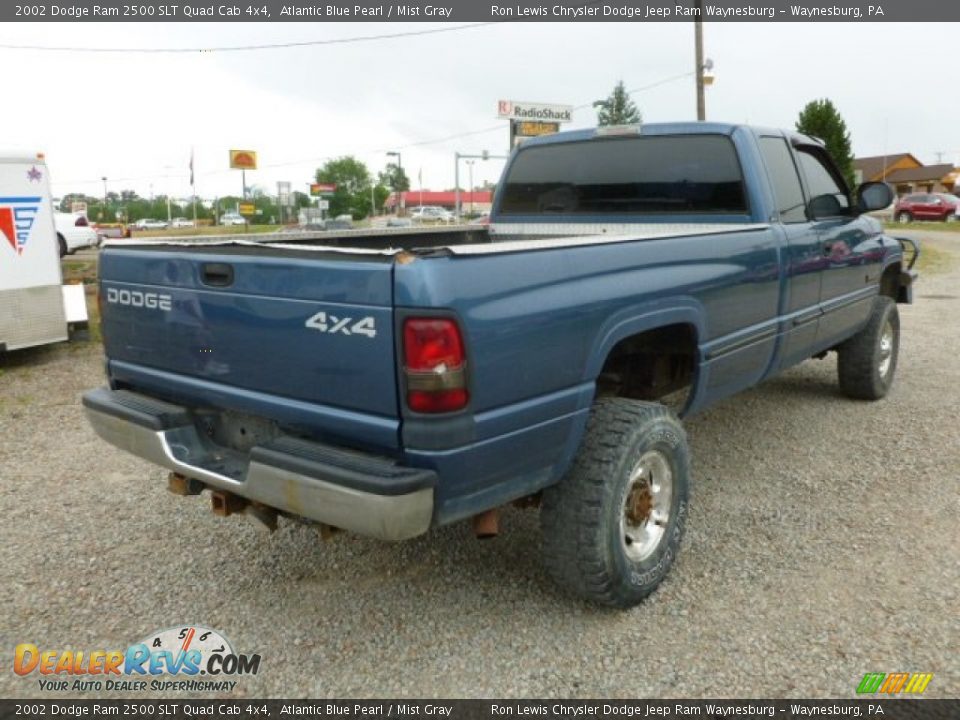 2002 Dodge Ram 2500 SLT Quad Cab 4x4 Atlantic Blue Pearl / Mist Gray Photo #7