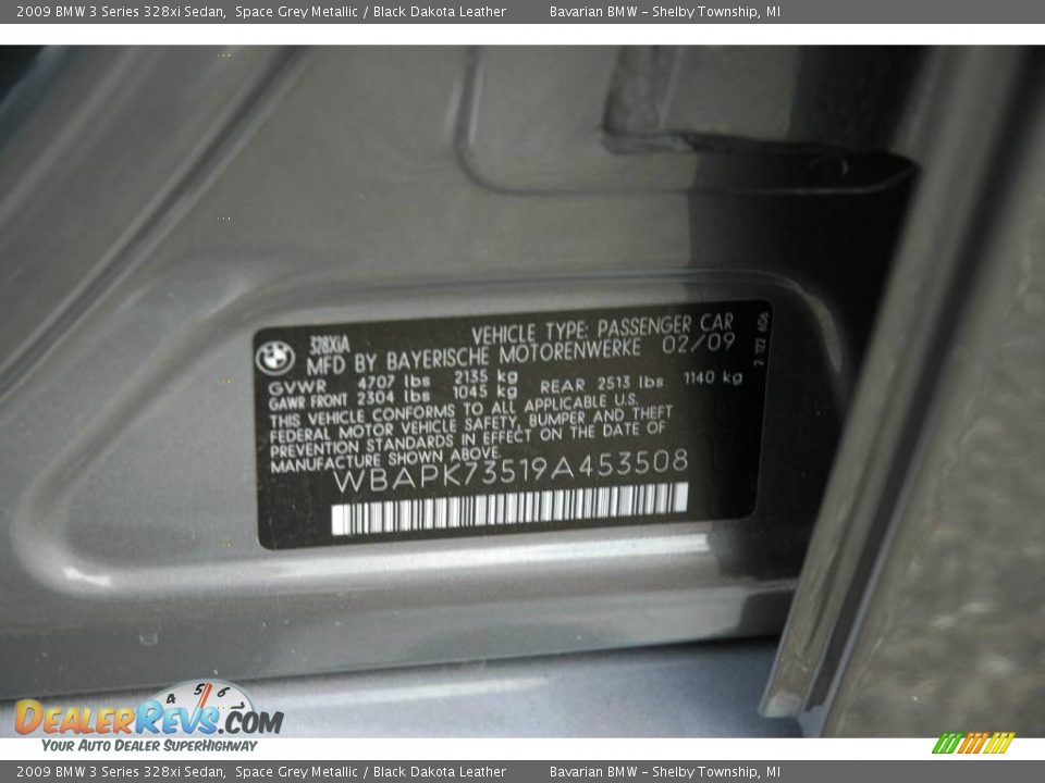 2009 BMW 3 Series 328xi Sedan Space Grey Metallic / Black Dakota Leather Photo #9