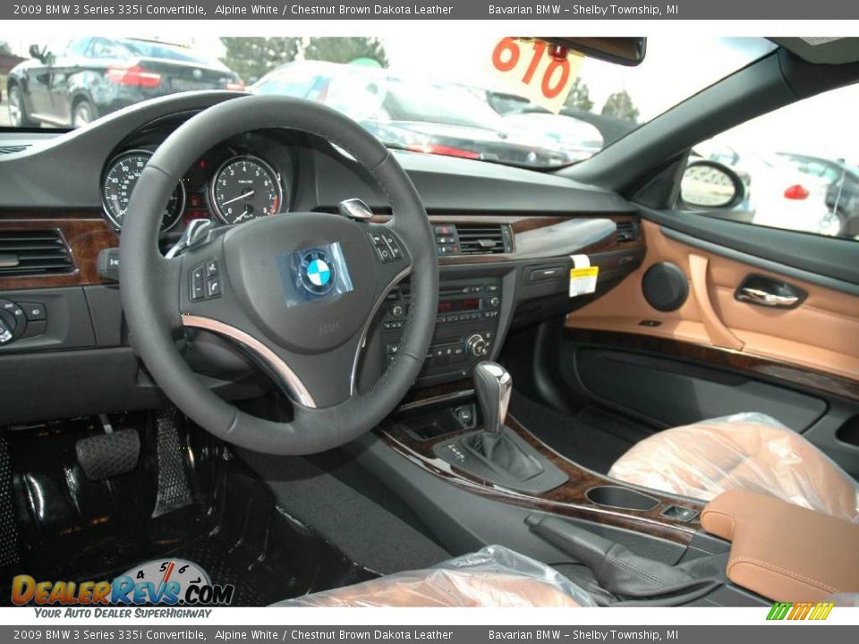 2009 BMW 3 Series 335i Convertible Alpine White / Chestnut Brown Dakota Leather Photo #9