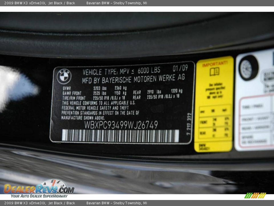 2009 BMW X3 xDrive30i Jet Black / Black Photo #12