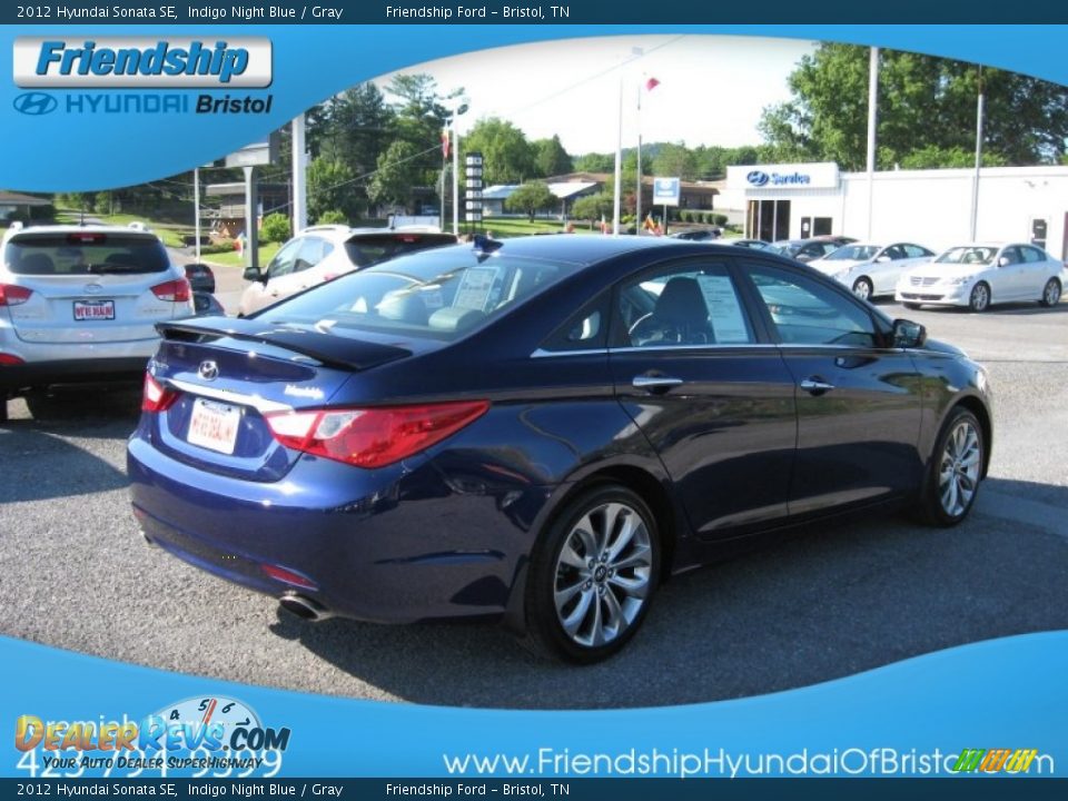 2012 Hyundai Sonata SE Indigo Night Blue / Gray Photo #7