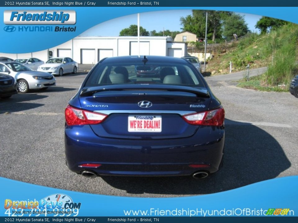 2012 Hyundai Sonata SE Indigo Night Blue / Gray Photo #8