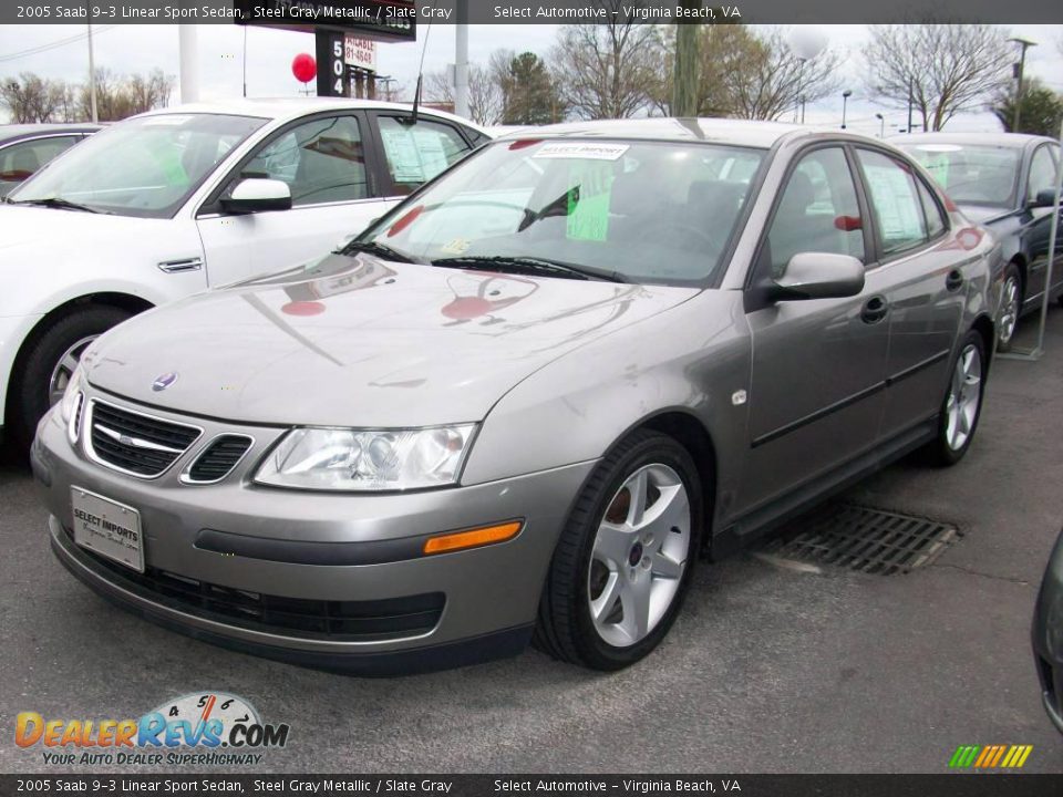 2005 Saab 9-3 Linear Sport Sedan Steel Gray Metallic / Slate Gray Photo #1
