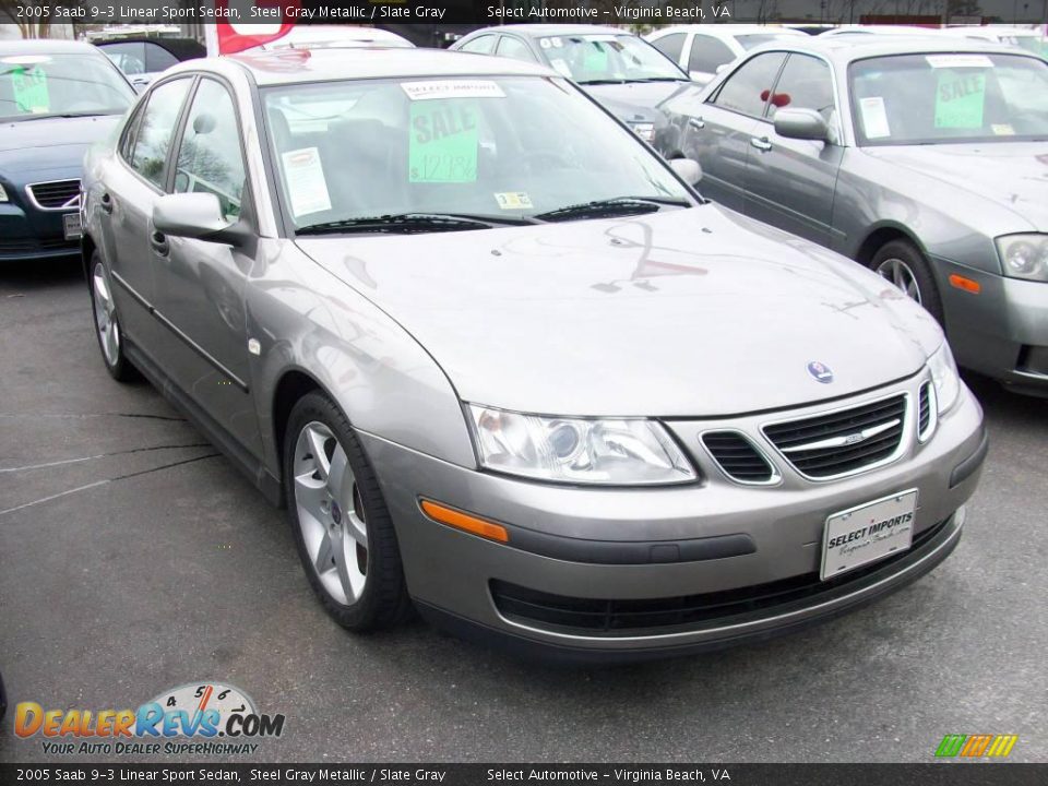 2005 Saab 9-3 Linear Sport Sedan Steel Gray Metallic / Slate Gray Photo #4