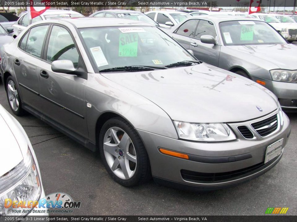 2005 Saab 9-3 Linear Sport Sedan Steel Gray Metallic / Slate Gray Photo #5