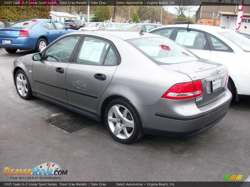 2005 Saab 9-3 Linear Sport Sedan Steel Gray Metallic / Slate Gray Photo #9