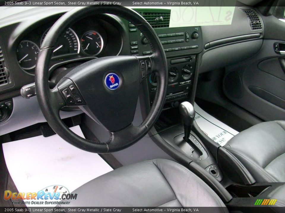 2005 Saab 9-3 Linear Sport Sedan Steel Gray Metallic / Slate Gray Photo #13