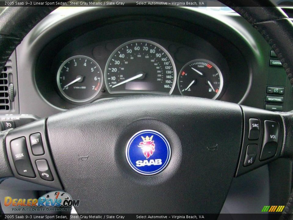 2005 Saab 9-3 Linear Sport Sedan Steel Gray Metallic / Slate Gray Photo #17