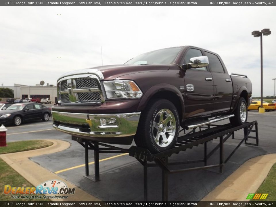 2012 Dodge Ram 1500 Laramie Longhorn Crew Cab 4x4 Deep Molten Red Pearl / Light Pebble Beige/Bark Brown Photo #1