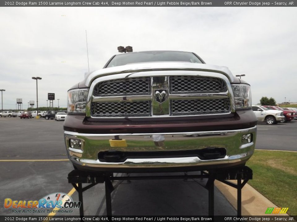 2012 Dodge Ram 1500 Laramie Longhorn Crew Cab 4x4 Deep Molten Red Pearl / Light Pebble Beige/Bark Brown Photo #2