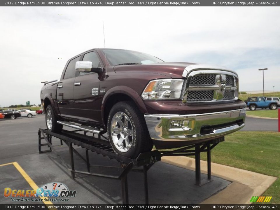 2012 Dodge Ram 1500 Laramie Longhorn Crew Cab 4x4 Deep Molten Red Pearl / Light Pebble Beige/Bark Brown Photo #3