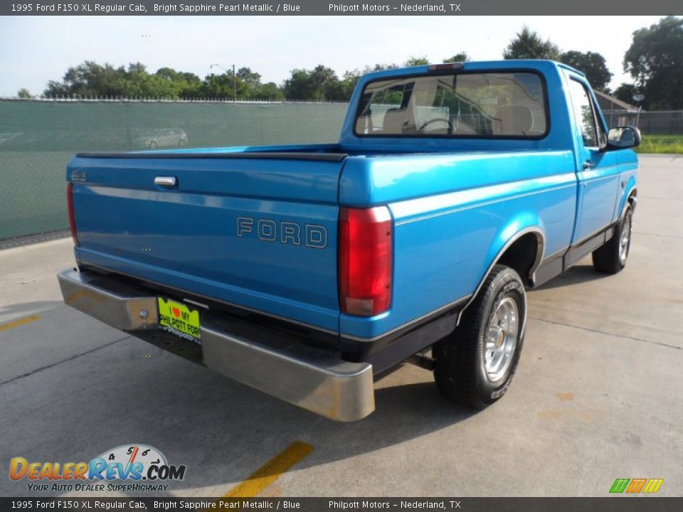 1995 Ford F150 XL Regular Cab Bright Sapphire Pearl Metallic / Blue Photo #3