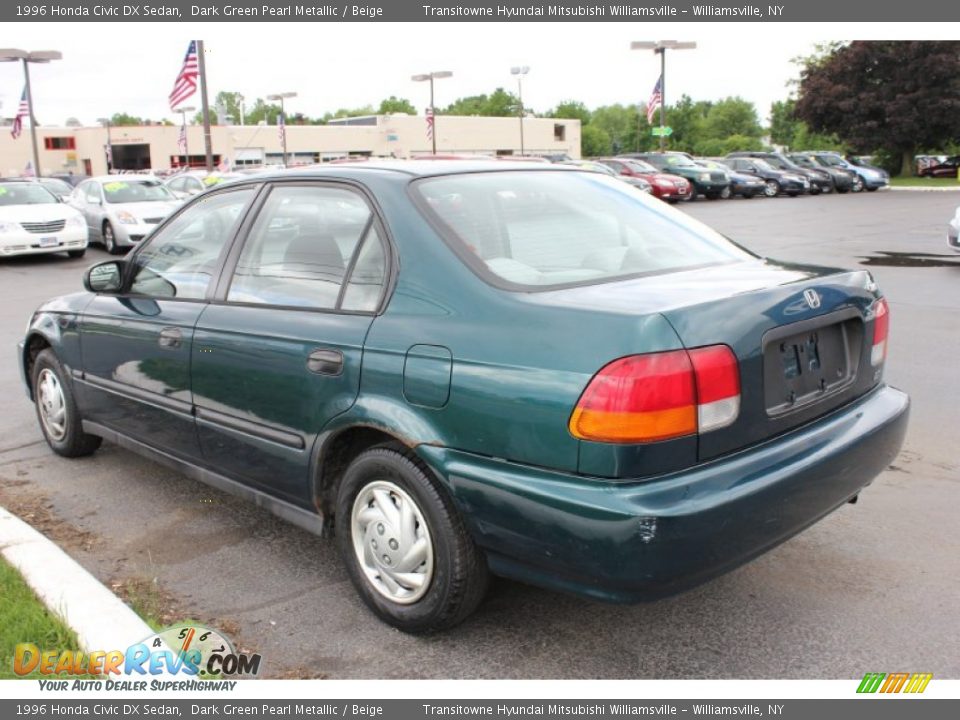 1996 Honda Civic DX Sedan Dark Green Pearl Metallic / Beige Photo #2