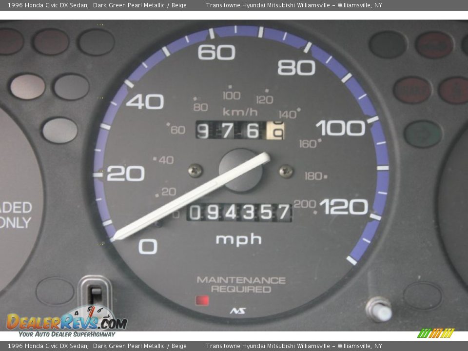 1996 Honda Civic DX Sedan Dark Green Pearl Metallic / Beige Photo #3
