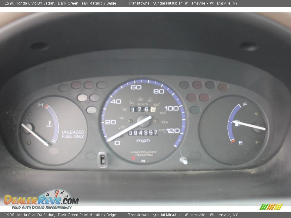 1996 Honda Civic DX Sedan Dark Green Pearl Metallic / Beige Photo #6
