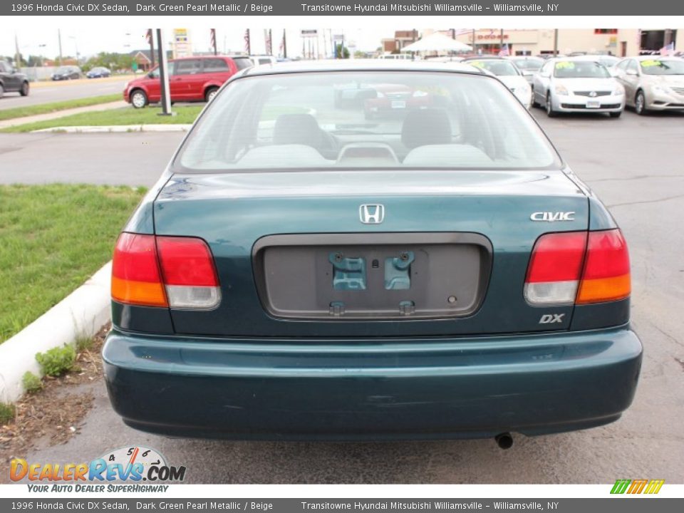 1996 Honda Civic DX Sedan Dark Green Pearl Metallic / Beige Photo #11