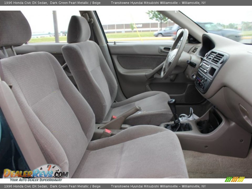 1996 Honda Civic DX Sedan Dark Green Pearl Metallic / Beige Photo #14