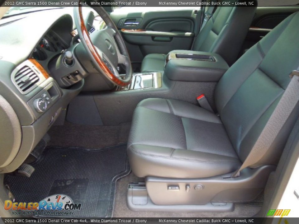 Ebony Interior - 2012 GMC Sierra 1500 Denali Crew Cab 4x4 Photo #8