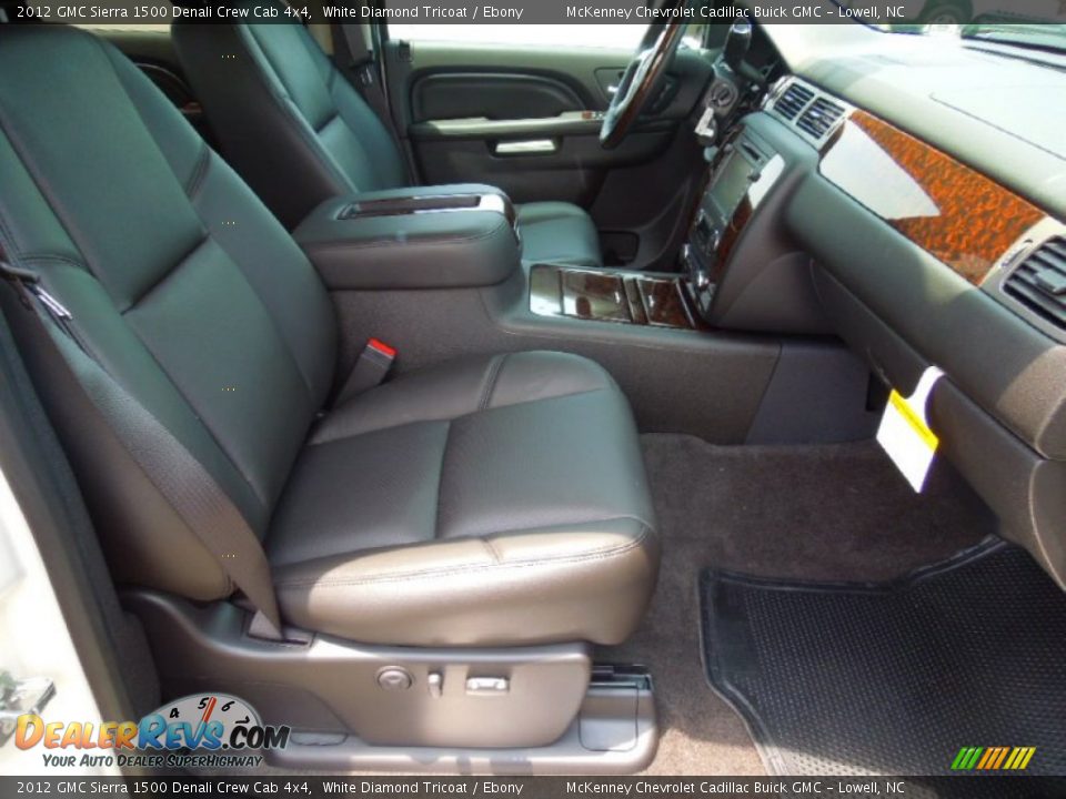 Ebony Interior - 2012 GMC Sierra 1500 Denali Crew Cab 4x4 Photo #22