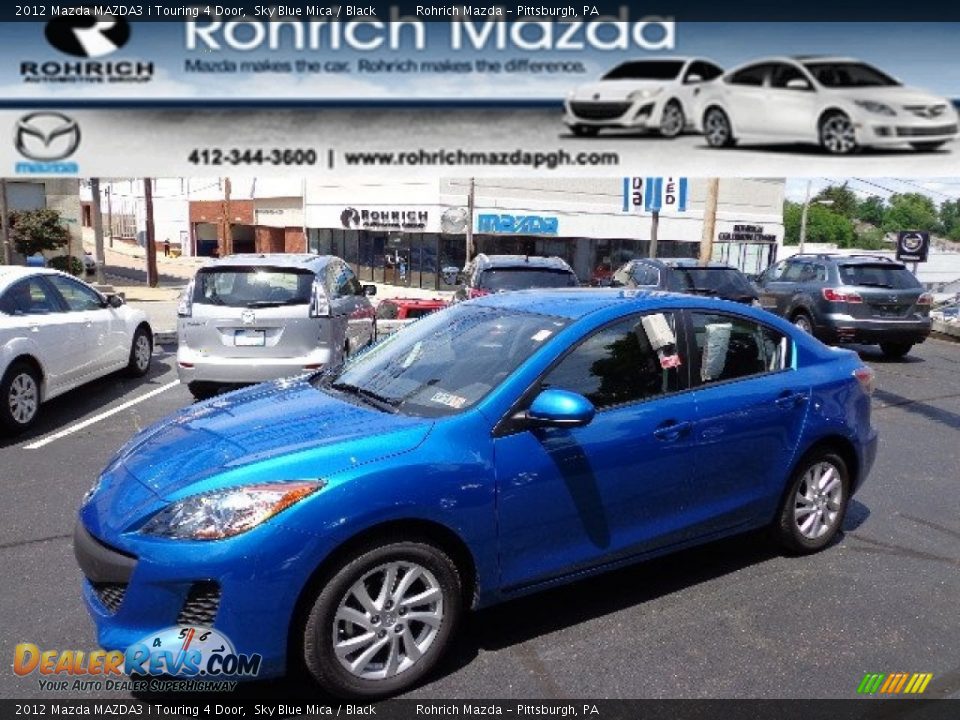 2012 Mazda MAZDA3 i Touring 4 Door Sky Blue Mica / Black Photo #1