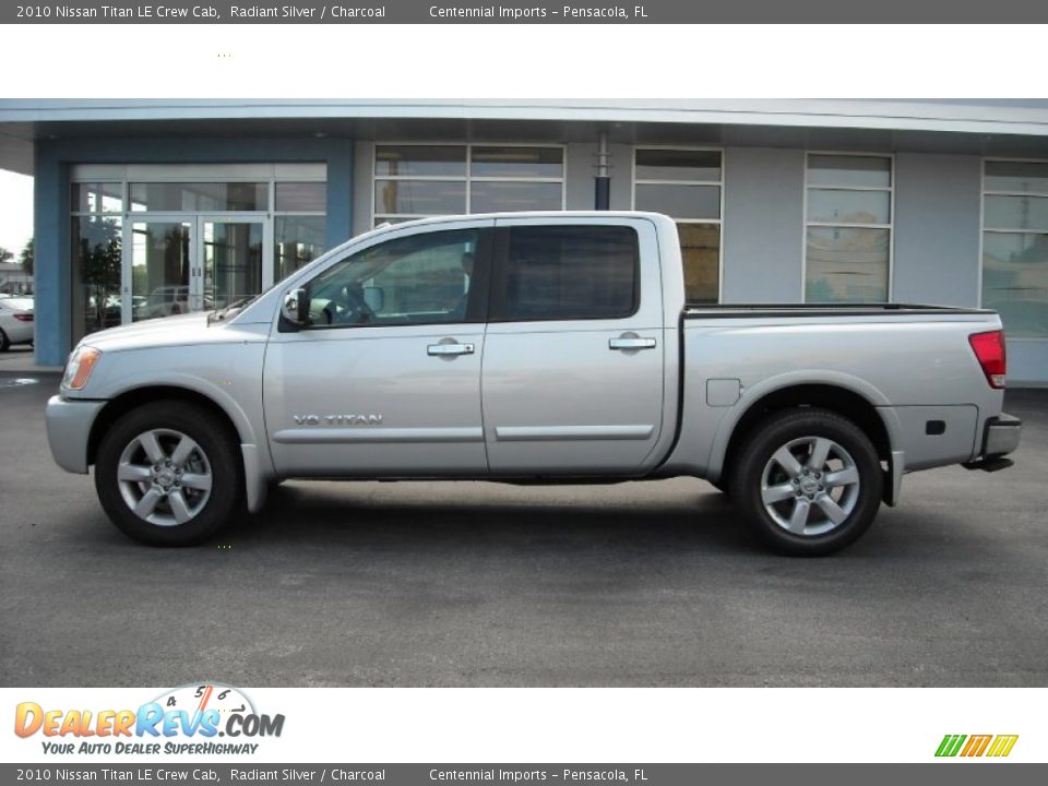 2010 Nissan Titan LE Crew Cab Radiant Silver / Charcoal Photo #2