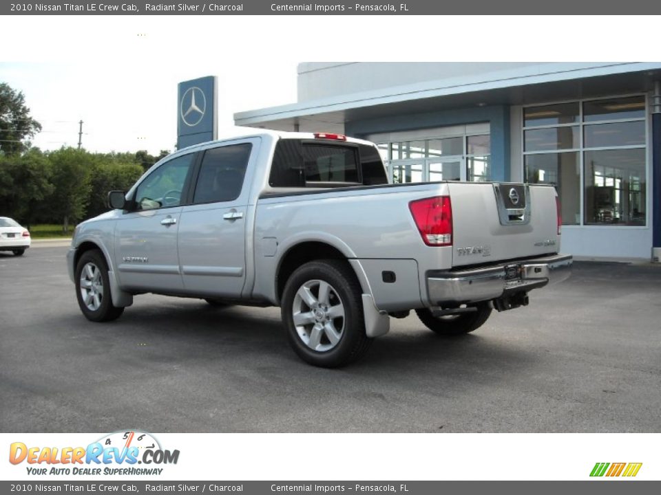 2010 Nissan Titan LE Crew Cab Radiant Silver / Charcoal Photo #3