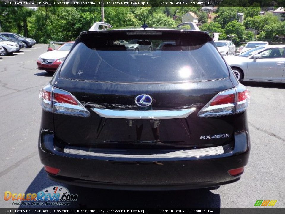 2013 Lexus RX 450h AWD Obsidian Black / Saddle Tan/Espresso Birds Eye Maple Photo #3