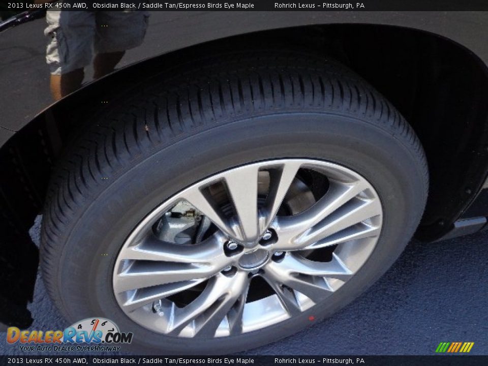 2013 Lexus RX 450h AWD Obsidian Black / Saddle Tan/Espresso Birds Eye Maple Photo #9