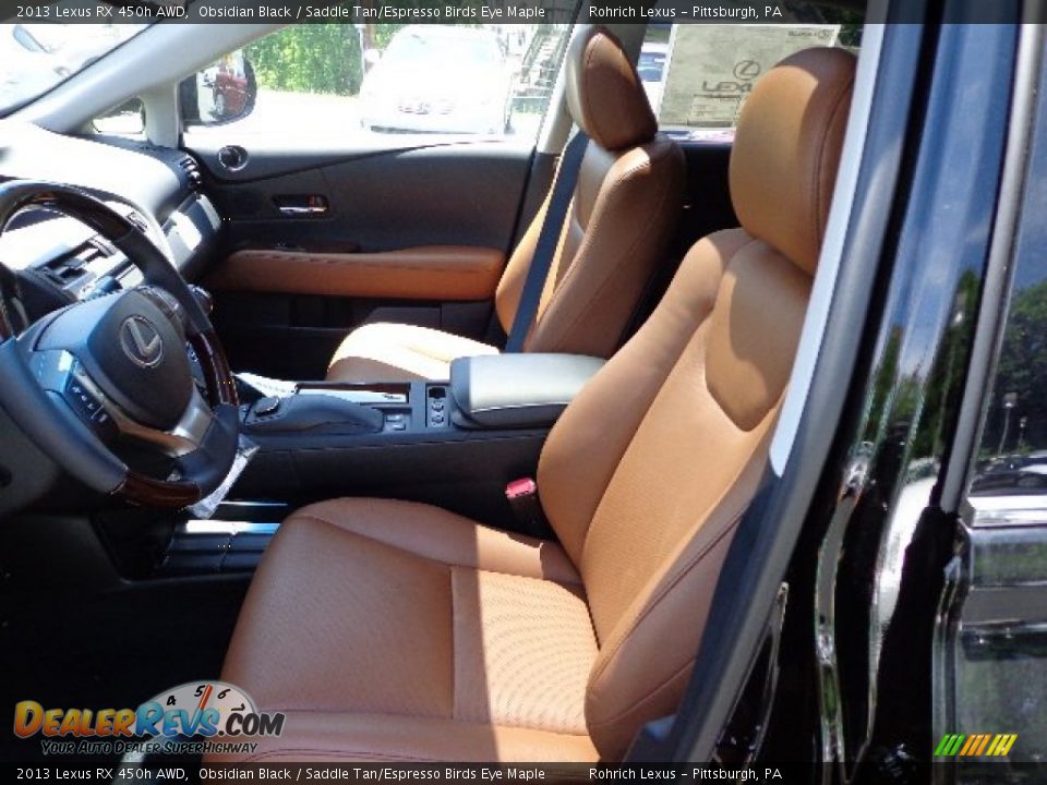 Saddle Tan/Espresso Birds Eye Maple Interior - 2013 Lexus RX 450h AWD Photo #10