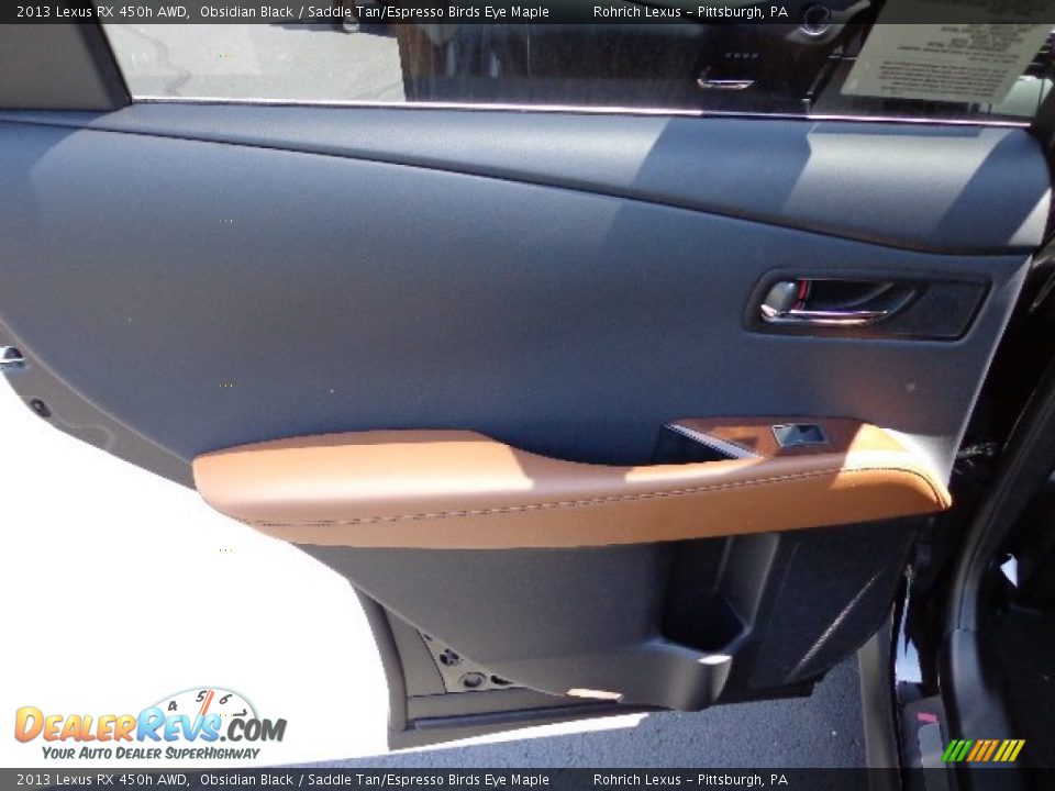 2013 Lexus RX 450h AWD Obsidian Black / Saddle Tan/Espresso Birds Eye Maple Photo #13