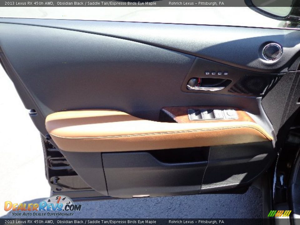 2013 Lexus RX 450h AWD Obsidian Black / Saddle Tan/Espresso Birds Eye Maple Photo #14