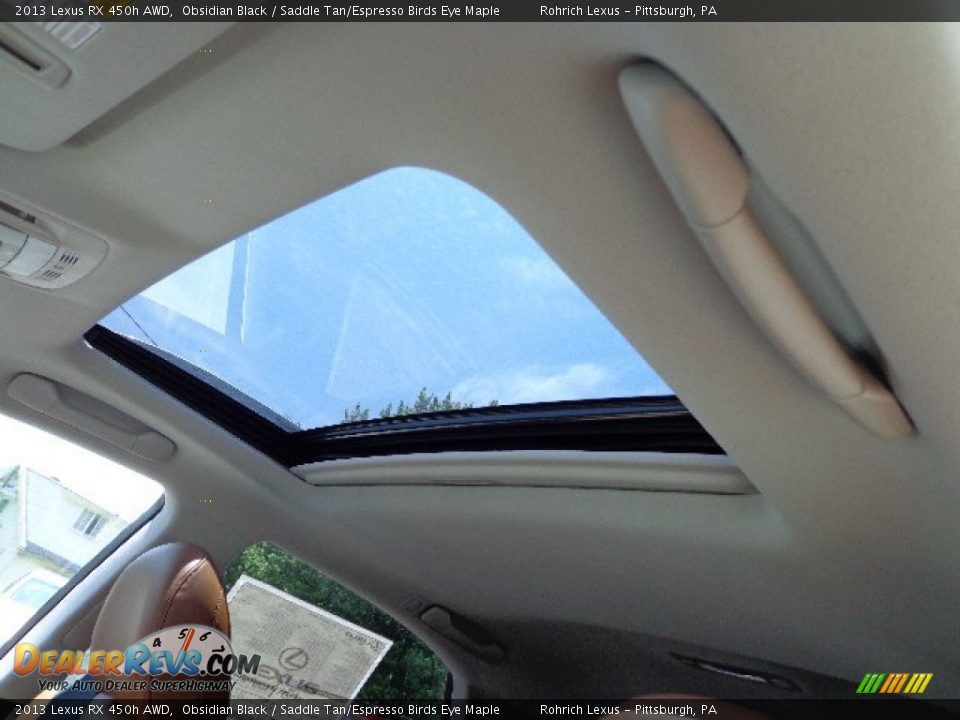 2013 Lexus RX 450h AWD Obsidian Black / Saddle Tan/Espresso Birds Eye Maple Photo #15