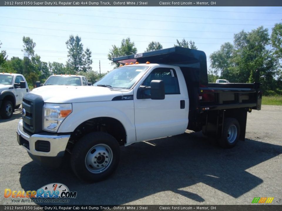 2012 Ford F350 Super Duty XL Regular Cab 4x4 Dump Truck Oxford White / Steel Photo #1