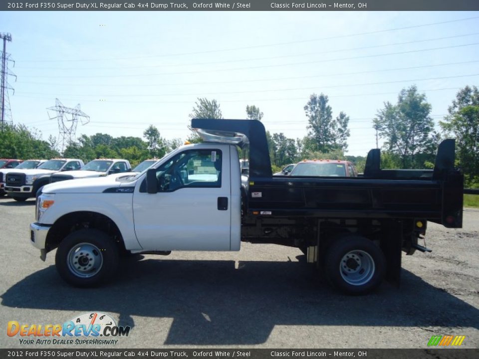 2012 Ford F350 Super Duty XL Regular Cab 4x4 Dump Truck Oxford White / Steel Photo #2