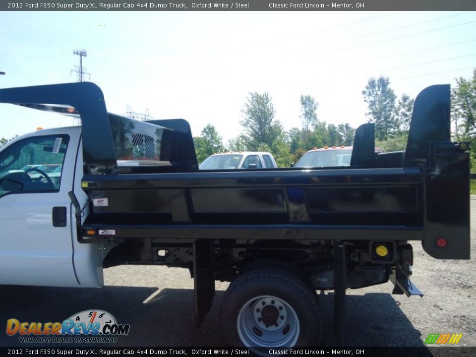 2012 Ford F350 Super Duty XL Regular Cab 4x4 Dump Truck Oxford White / Steel Photo #3