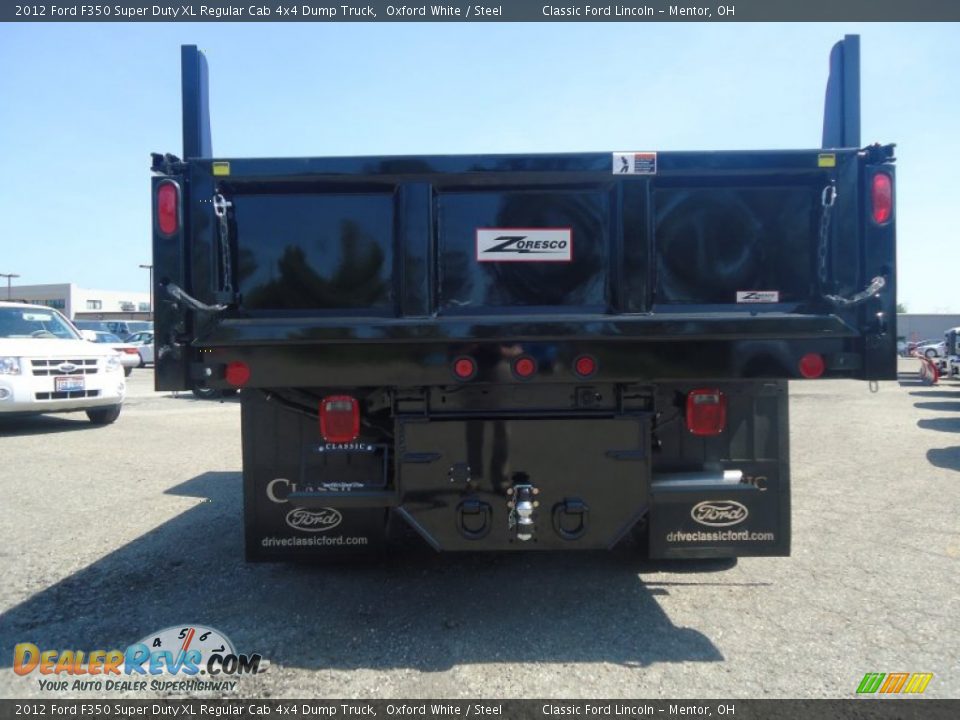 2012 Ford F350 Super Duty XL Regular Cab 4x4 Dump Truck Oxford White / Steel Photo #4