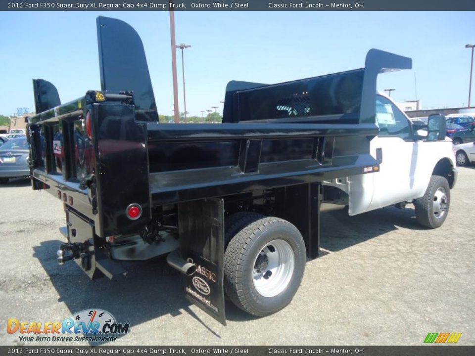 2012 Ford F350 Super Duty XL Regular Cab 4x4 Dump Truck Oxford White / Steel Photo #5