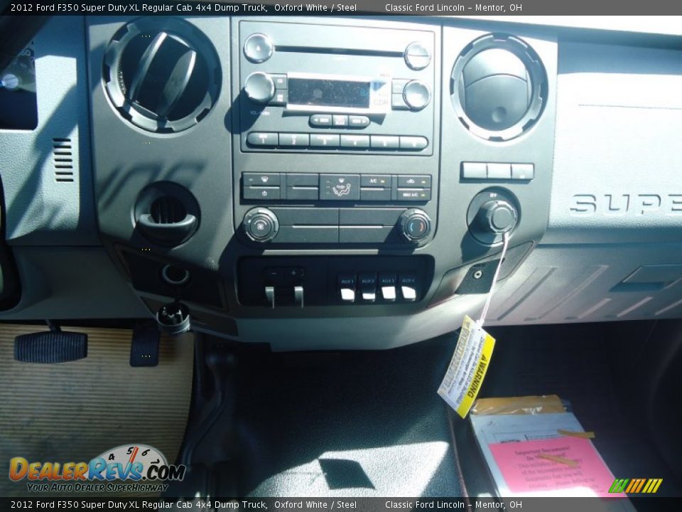 2012 Ford F350 Super Duty XL Regular Cab 4x4 Dump Truck Oxford White / Steel Photo #6