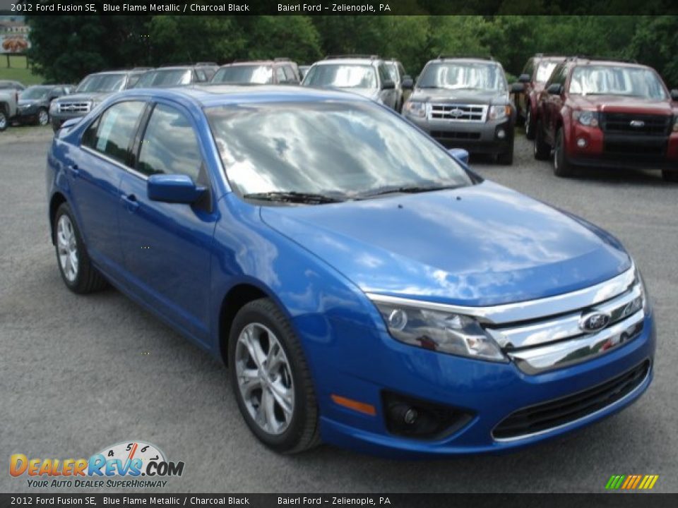 2012 Ford Fusion SE Blue Flame Metallic / Charcoal Black Photo #2