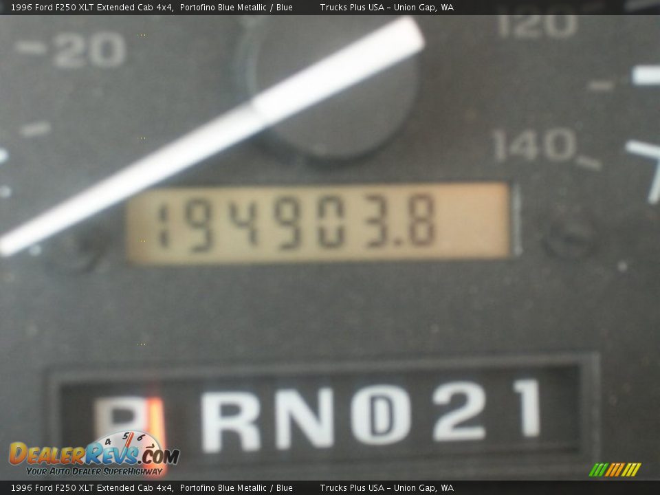 1996 Ford F250 XLT Extended Cab 4x4 Portofino Blue Metallic / Blue Photo #5