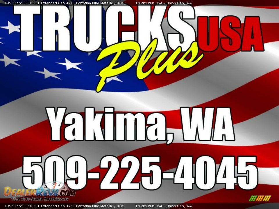 1996 Ford F250 XLT Extended Cab 4x4 Portofino Blue Metallic / Blue Photo #13