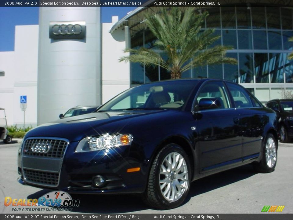 2008 Audi A4 2.0T Special Edition Sedan Deep Sea Blue Pearl Effect / Beige Photo #1