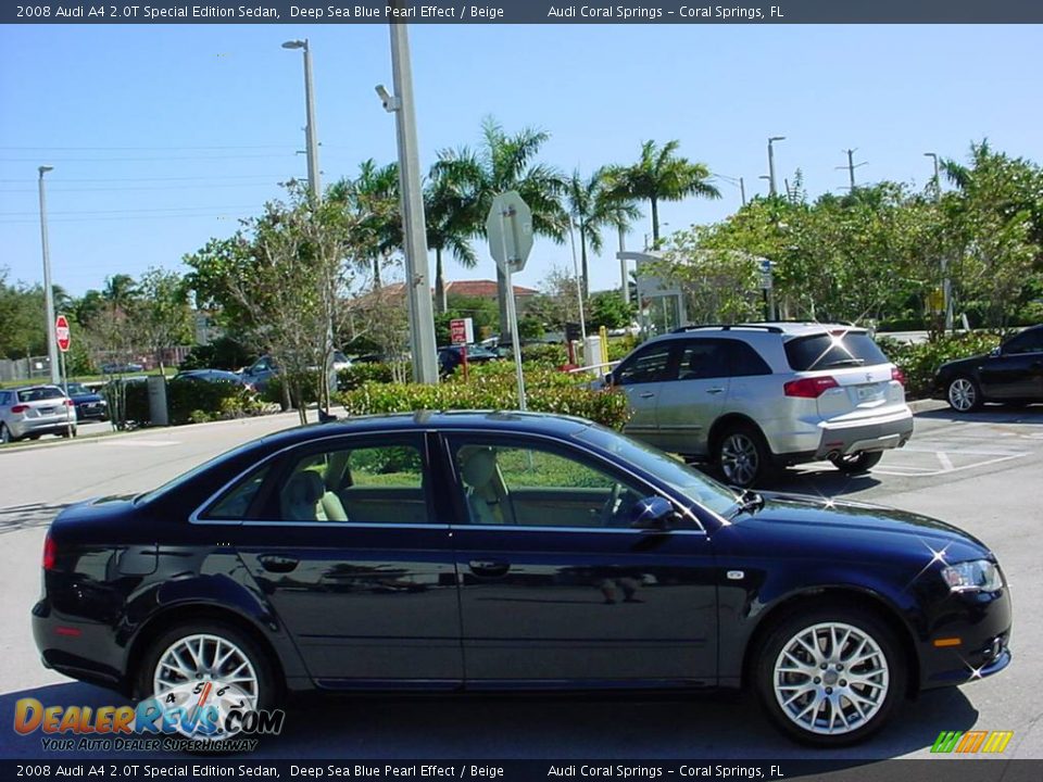 2008 Audi A4 2.0T Special Edition Sedan Deep Sea Blue Pearl Effect / Beige Photo #6