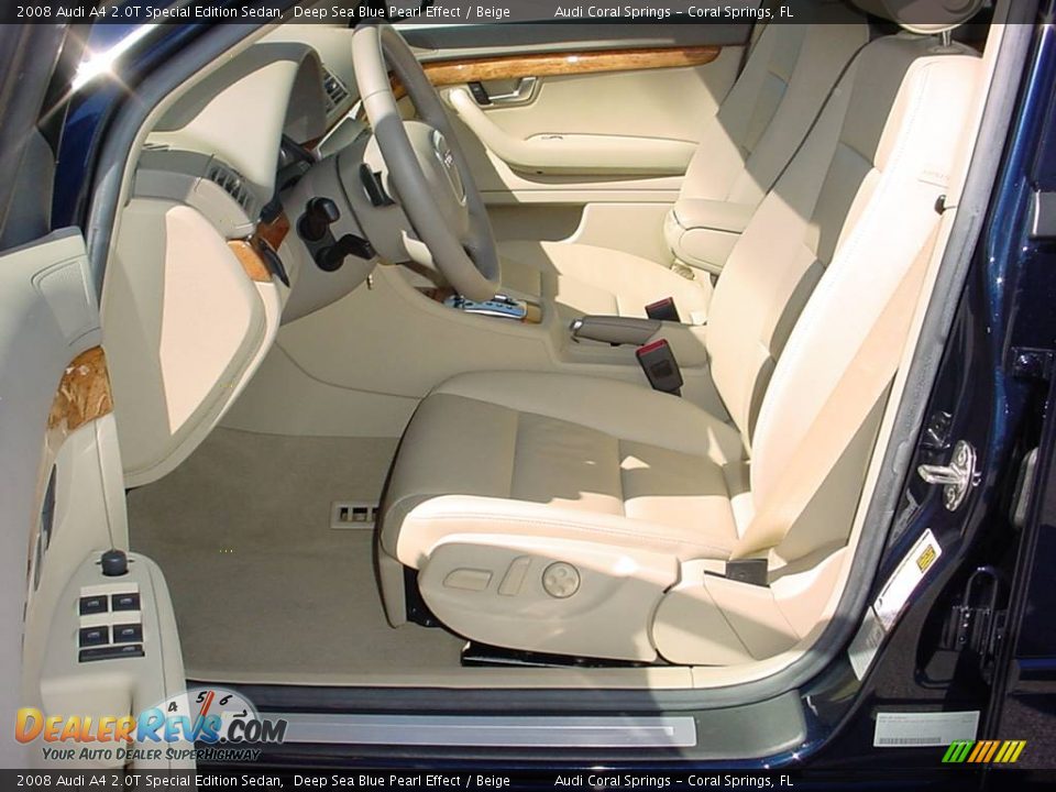 2008 Audi A4 2.0T Special Edition Sedan Deep Sea Blue Pearl Effect / Beige Photo #9